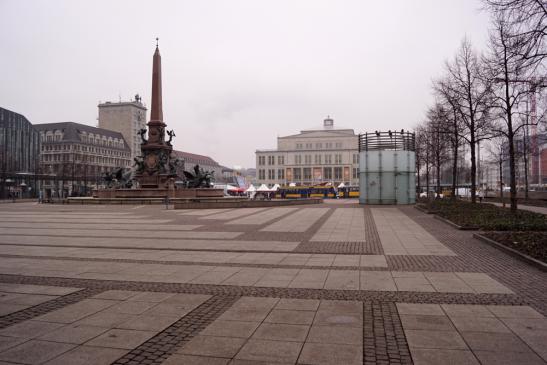 Augustusplatz mit Eislaufbahn