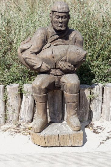 Der Fischer am Strandzugang in Zempin...