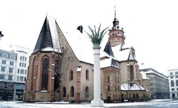 Nikolaikirche im Schnee