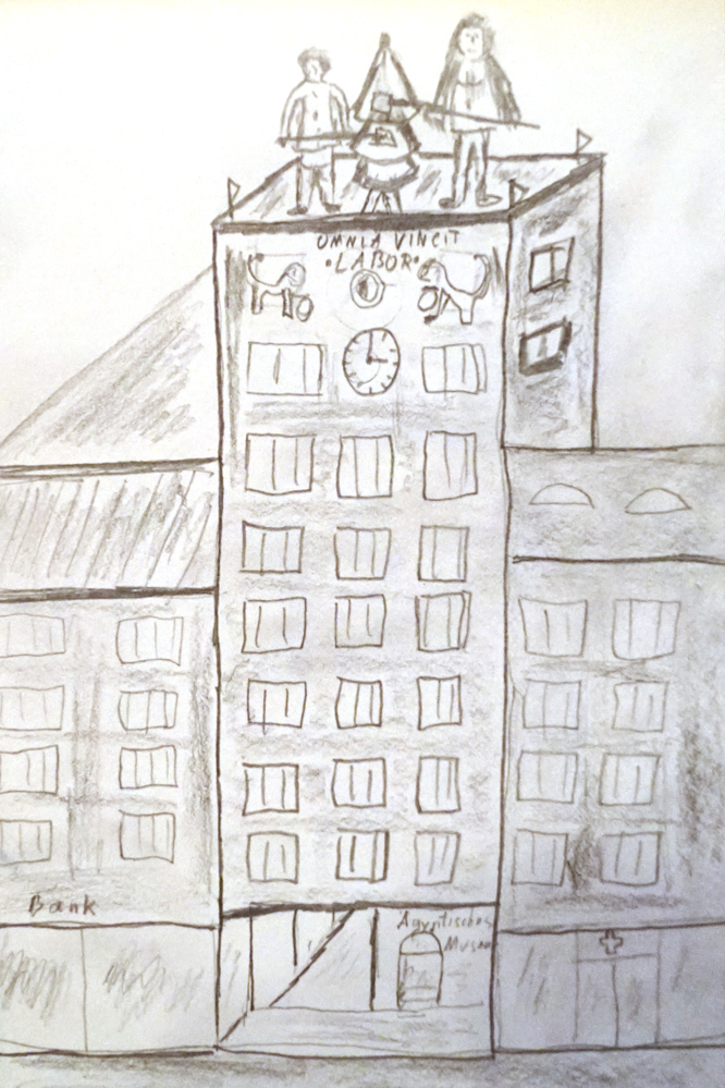 Krochhochhaus Bleistiftskizze
