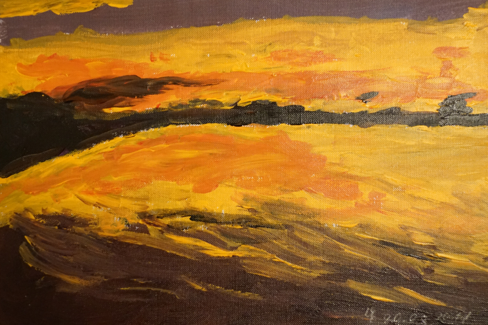 Sonnenuntergang auf Karton